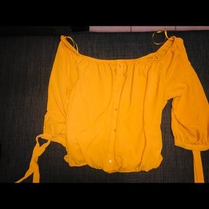 Yellow off shoulder